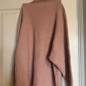Express Women's Cowl Neck Sweater in Soft Pink